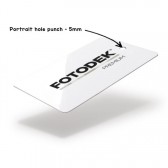 Carte PVC blanche premium Ice avec trou 5 mm format portrait FOTODEK WF76