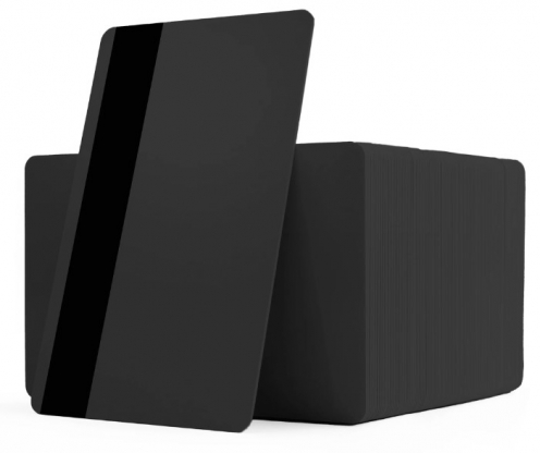 PVC1-BKH27S - Carte PVC Noire 0.76mm Piste Magnétique Hico 