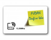 Carte PVC 0.76mm RFID DesFire Fudan 4ko 13,56Mhz