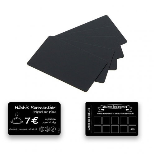 1149044 - Cartes PETG recyclé noires CR80 0,76 mm x100