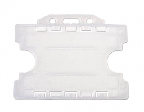 1455766 - Porte-badge en plastique biodégradable pour 2 cartes – horizontal (lot de 100)