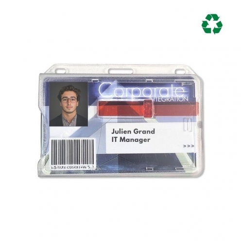 Porte-badge extraction facile pour 2 cartes (lot de 100) - horizontal - Vue 2