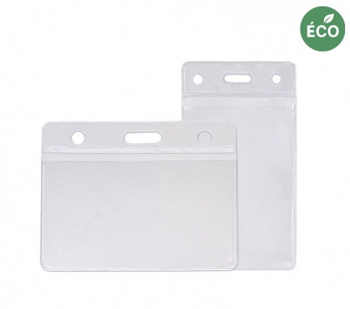 Porte-badge professionnel - PVC Recyclé (lot de 100) - Horizontal