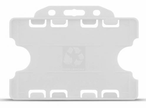 YA302-L-N(D) - Porte-Badge Transparent Givré Biodégradable Bulldog - Double Face