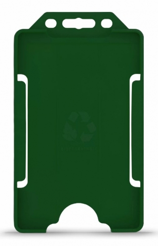 YA302-P-GR - Porte-Badge Vert Biodégradable Bulldog 86x54 - 1 FACE - Portrait