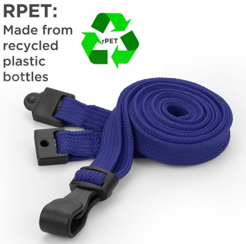 AC228-MB - Tour de cou Bleu Pâle Recyclés 10mm avec Clip Plastique