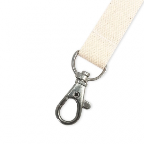 Cordon tour de cou coton 15 mm avec attache métal sans nickel - Vue 2