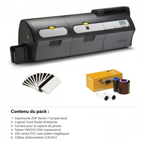 Imprimante ZXP Series 7 - simple face - USB  Ethernet - ISO Mag Stripe - Pack complet