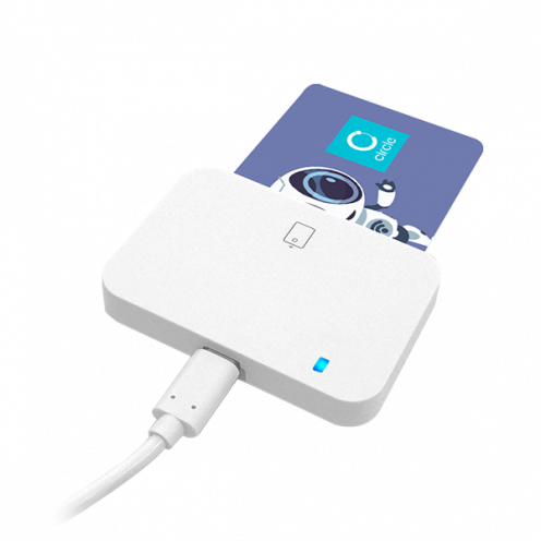 Lecteur de carte à puce USB-C AB Circle CIR135A à câble amovible - Vue 2